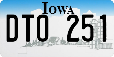 IA license plate DTO251