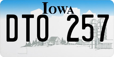 IA license plate DTO257