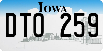 IA license plate DTO259