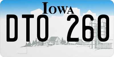 IA license plate DTO260