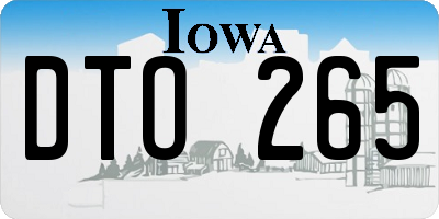 IA license plate DTO265