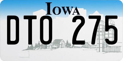 IA license plate DTO275