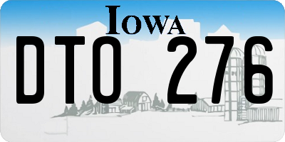 IA license plate DTO276