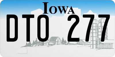 IA license plate DTO277