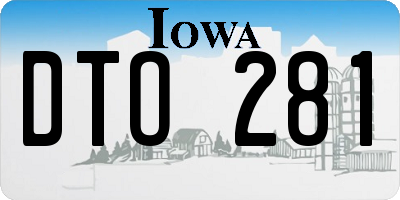 IA license plate DTO281