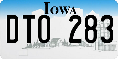 IA license plate DTO283