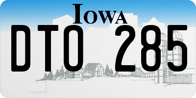 IA license plate DTO285