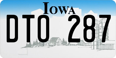 IA license plate DTO287
