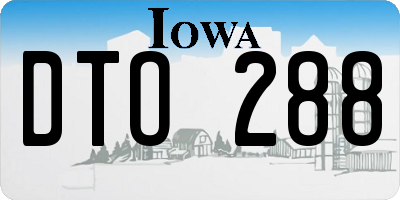 IA license plate DTO288