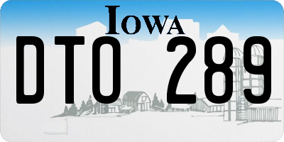 IA license plate DTO289