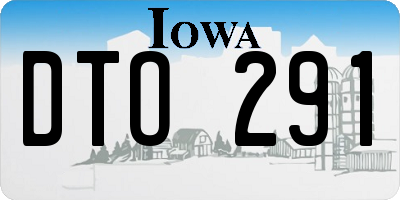 IA license plate DTO291