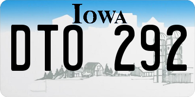 IA license plate DTO292