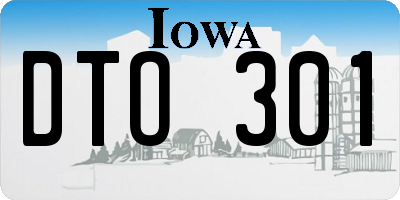 IA license plate DTO301