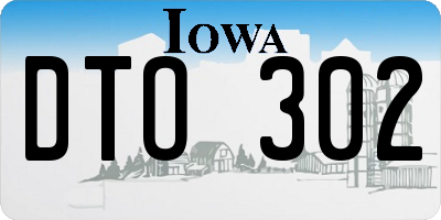 IA license plate DTO302