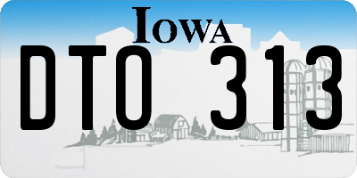 IA license plate DTO313
