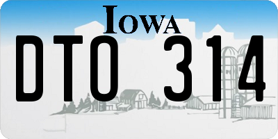 IA license plate DTO314