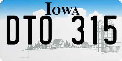 IA license plate DTO315