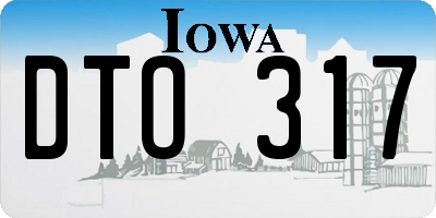IA license plate DTO317