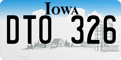 IA license plate DTO326