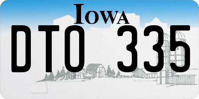 IA license plate DTO335