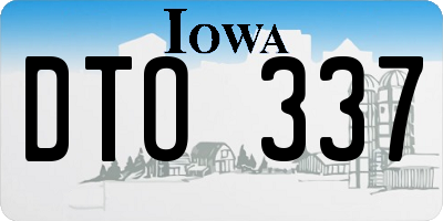IA license plate DTO337
