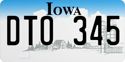 IA license plate DTO345