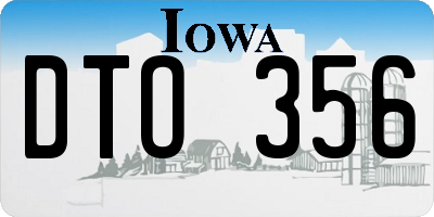 IA license plate DTO356