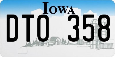 IA license plate DTO358