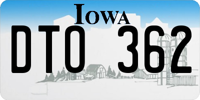 IA license plate DTO362