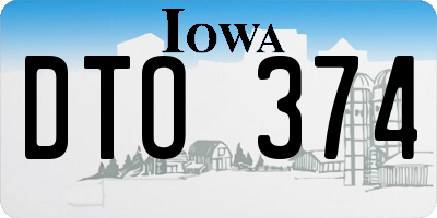 IA license plate DTO374