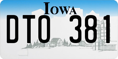 IA license plate DTO381