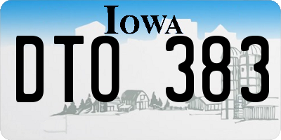 IA license plate DTO383
