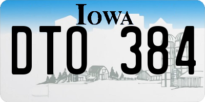 IA license plate DTO384