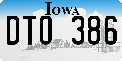 IA license plate DTO386