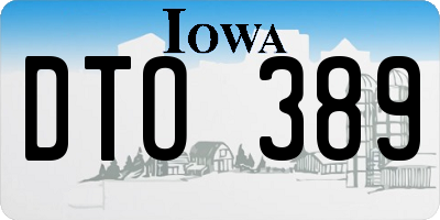 IA license plate DTO389
