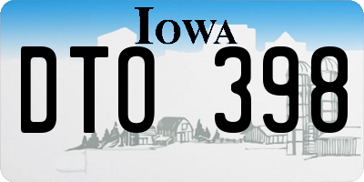 IA license plate DTO398