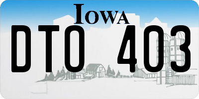 IA license plate DTO403