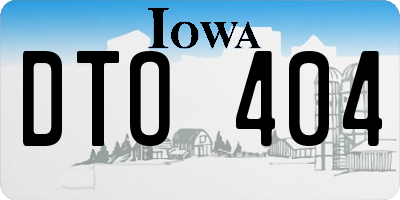 IA license plate DTO404