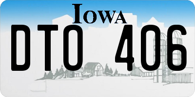 IA license plate DTO406