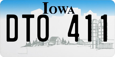 IA license plate DTO411