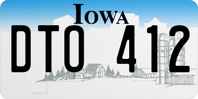 IA license plate DTO412