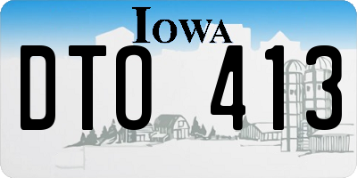 IA license plate DTO413
