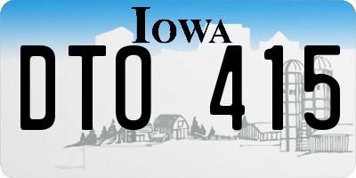 IA license plate DTO415