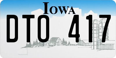 IA license plate DTO417
