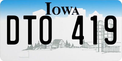 IA license plate DTO419