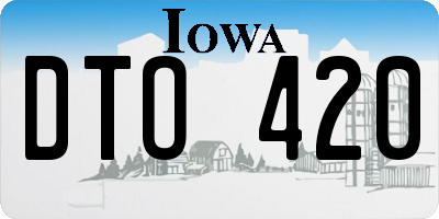 IA license plate DTO420
