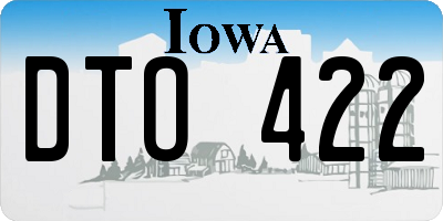 IA license plate DTO422
