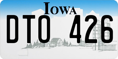 IA license plate DTO426