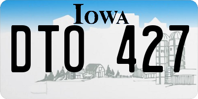 IA license plate DTO427