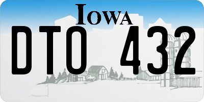 IA license plate DTO432